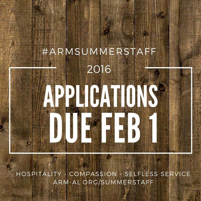Summer Staff 2016 Apps Due